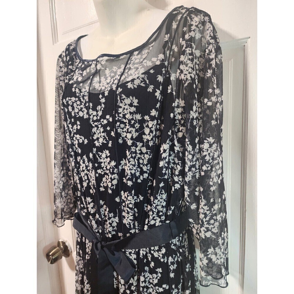 Jessica Howard Women's Printed Round-Neck Plus Floral Dress Size 16W - Picture 8 of 12